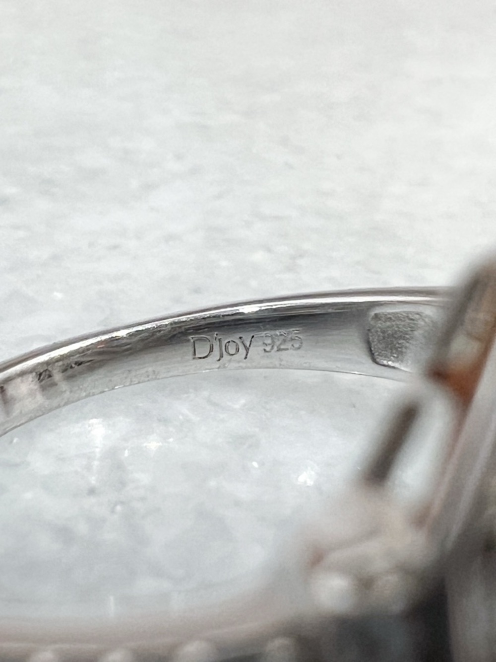 Ceylon Blue Sapphire &Moissanite Sterling Silver Double Halo Ring Sz 8 - Picture 12 of 12